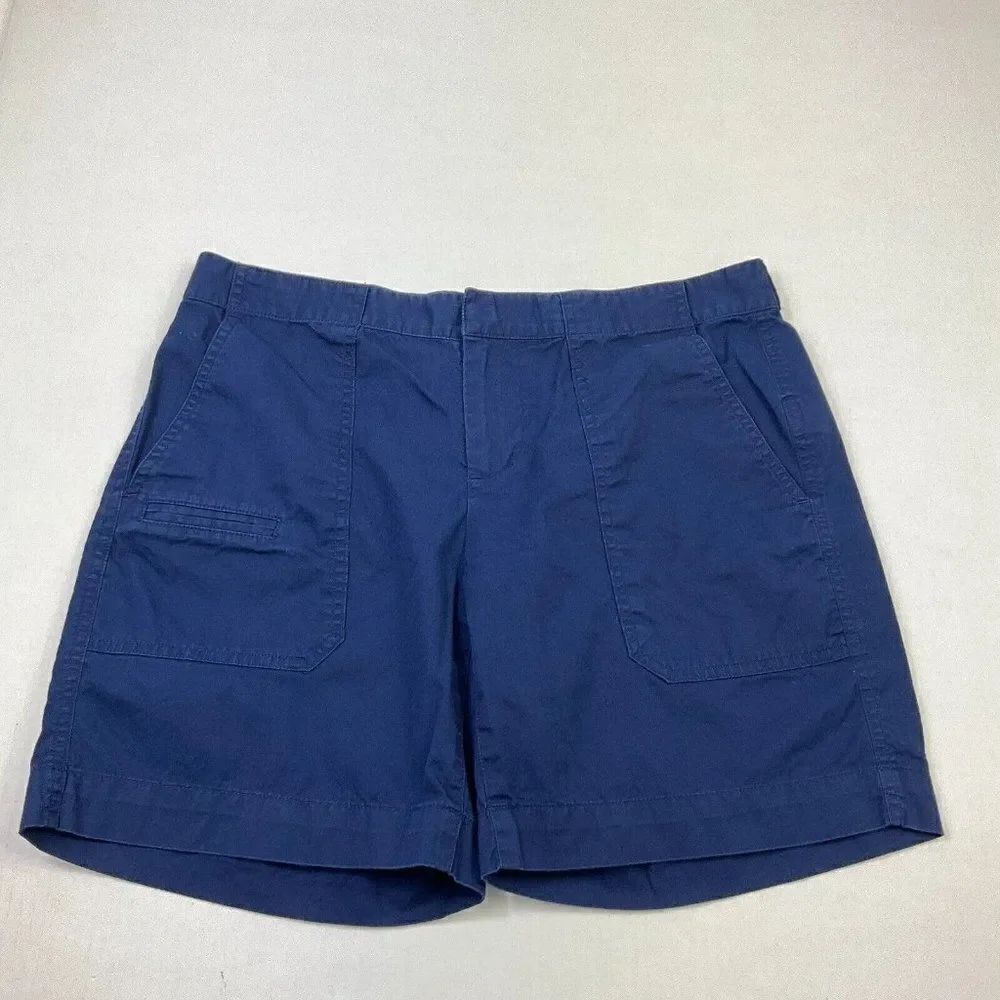 Lauren Ralph Lauren Womens Cotton Chino Shorts Blue Pockets Mid Rise Size 2 *